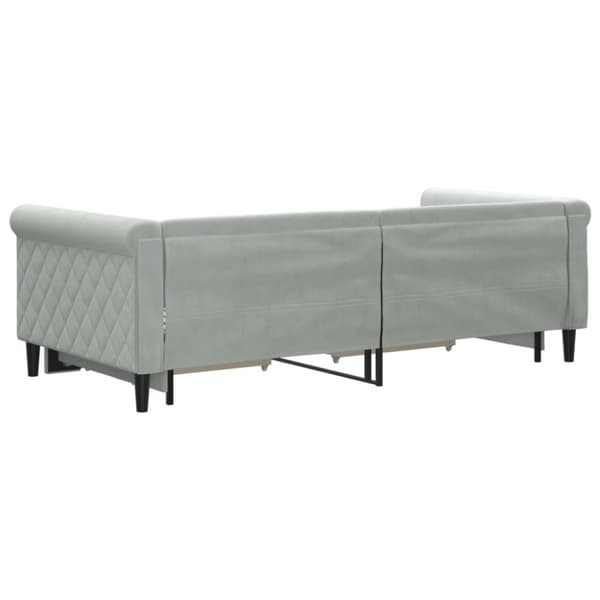 vidaXL daybed med udtræk og skuffer 90x190 cm velour lysegrå