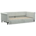 Miniatyrbillede 2 af 11: vidaXL daybed med udtræk og skuffer 90x190 cm velour lysegrå