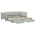 Miniatyrbillede 1 af 11: vidaXL daybed med udtræk og skuffer 90x190 cm velour lysegrå