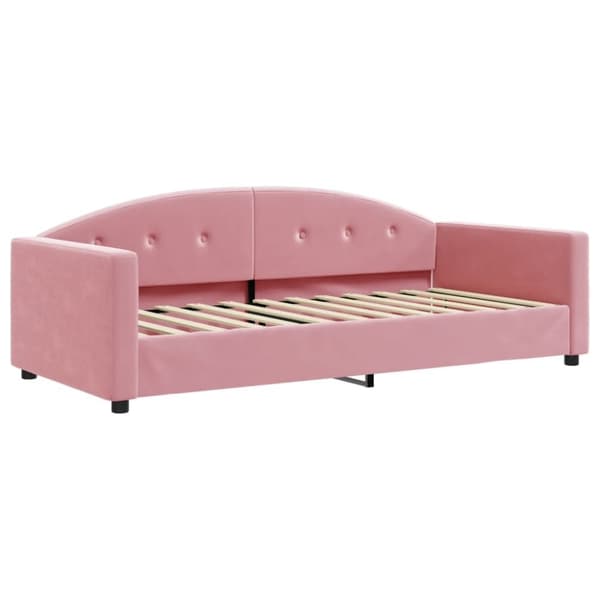 vidaXL Dagbädd med madrass rosa 90x200 cm sammet