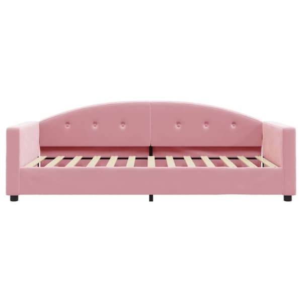 vidaXL Dagbädd med madrass rosa 90x200 cm sammet