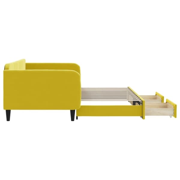 vidaXL Dagbädd utdragbar med lådor gul 100x200 cm sammet