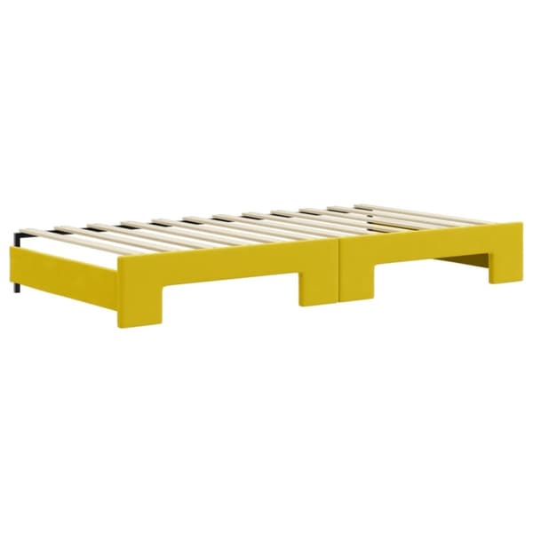 vidaXL Dagbädd utdragbar med lådor gul 100x200 cm sammet
