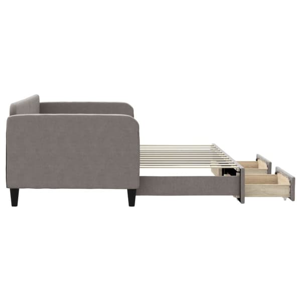 vidaXL Dagbädd utdragbar med lådor taupe 90x200 cm tyg