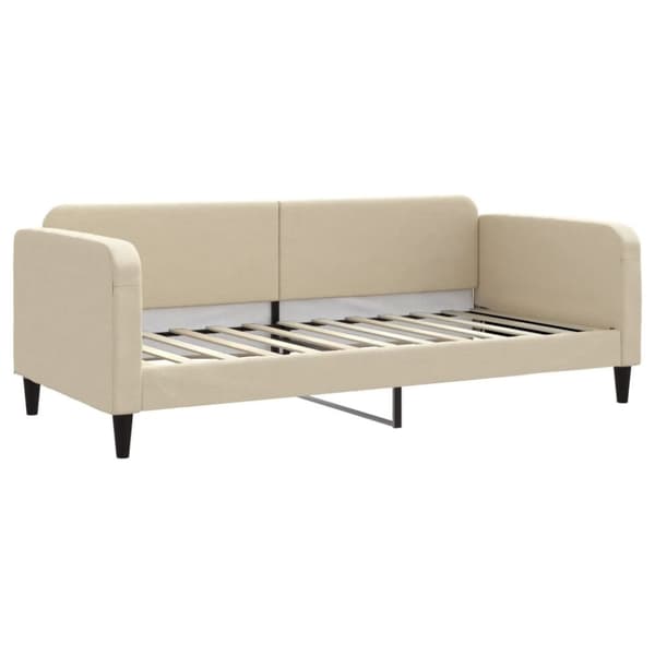 vidaXL Dagbädd utdragbar med lådor gräddvit 90x200 cm tyg
