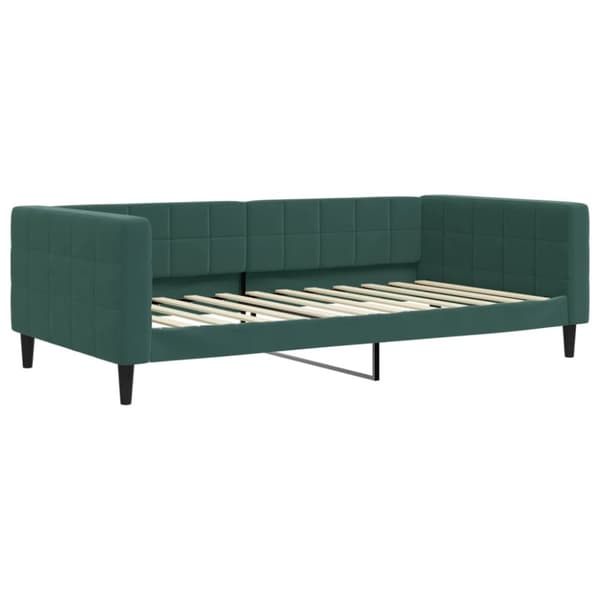 vidaXL daybed med udtræk og skuffer 100x200 cm velour mørkegrøn