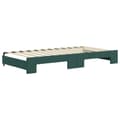 Miniatyrbillede 5 af 11: vidaXL daybed med udtræk og skuffer 100x200 cm velour mørkegrøn
