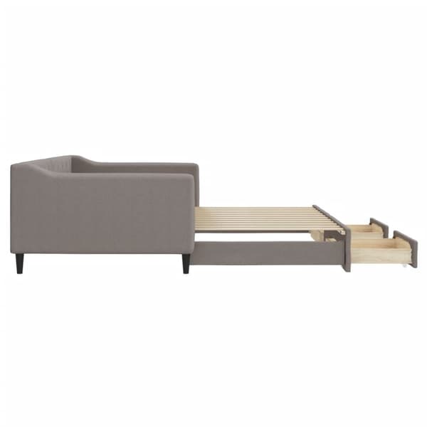 vidaXL Dagbädd utdragbar med lådor taupe 100x200 cm tyg