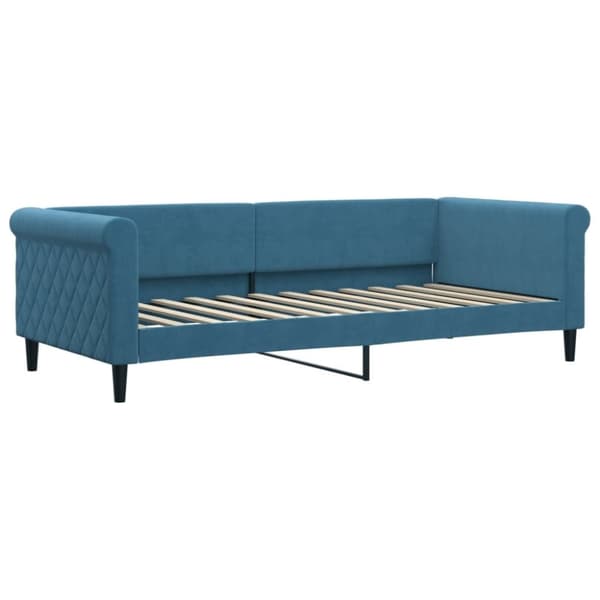 vidaXL daybed med udtræk og skuffer 90x200 cm velour blå