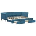Miniatyrbillede 1 af 11: vidaXL daybed med udtræk og skuffer 90x200 cm velour blå