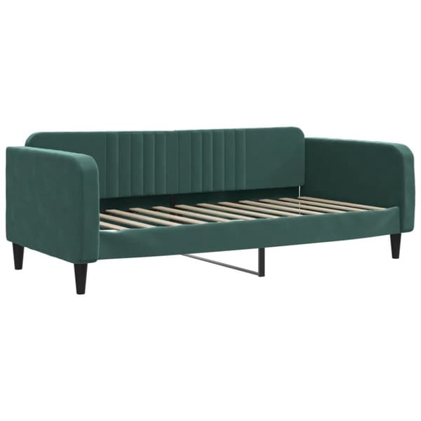 vidaXL Dagbädd med madrass mörkgrön 100x200 cm sammet