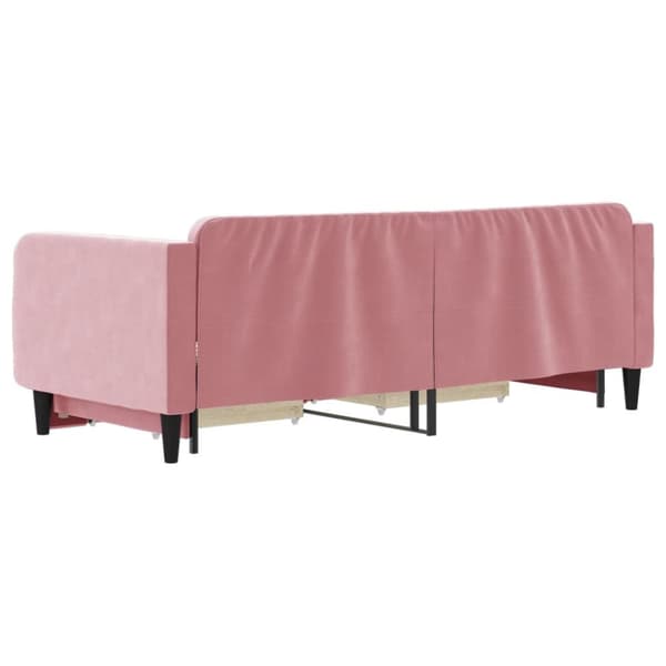 vidaXL Dagbädd utdragbar med lådor rosa 90x200 cm sammet