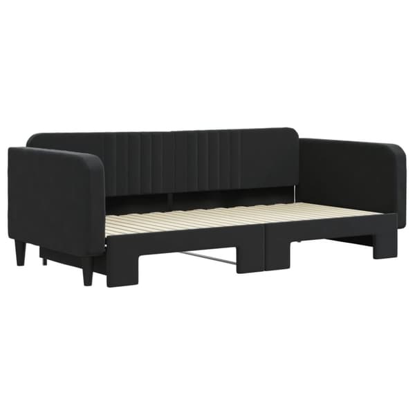 vidaXL Dagbädd utdragbar svart 100x200 cm sammet