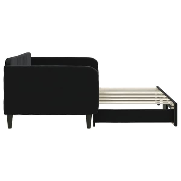 vidaXL Dagbädd utdragbar svart 100x200 cm sammet
