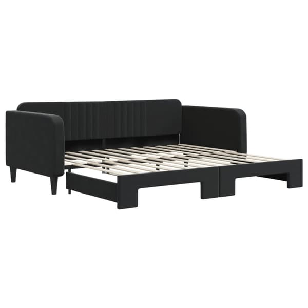 vidaXL Dagbädd utdragbar svart 100x200 cm sammet