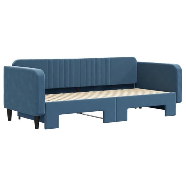 vidaXL Dagbädd utdragbar blå 90x200 cm sammet