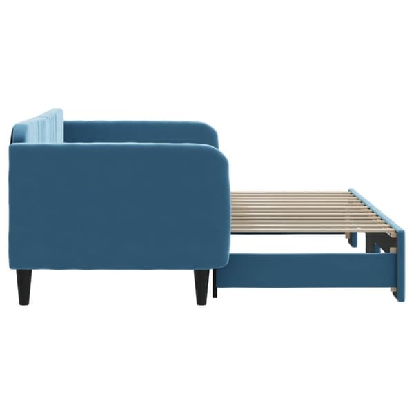 vidaXL Dagbädd utdragbar blå 90x200 cm sammet