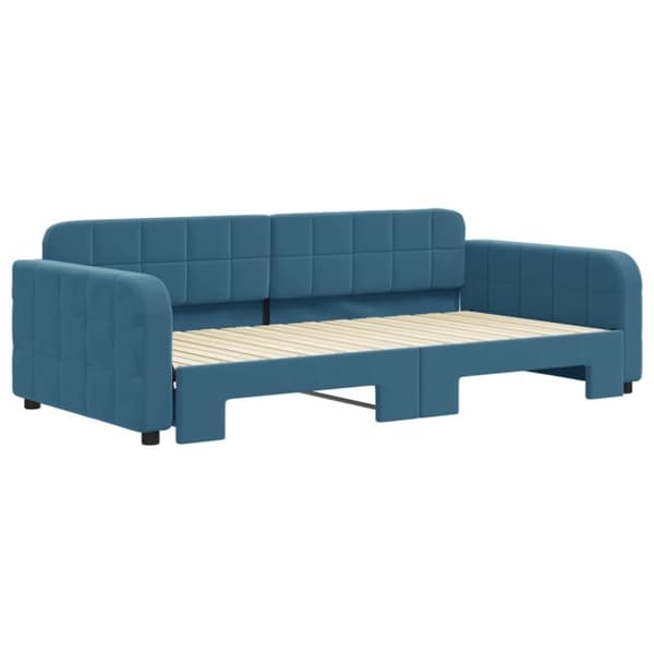 vidaXL Dagbädd utdragbar blå 100x200 cm sammet