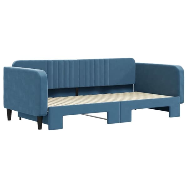 vidaXL Dagbädd utdragbar blå 100x200 cm sammet