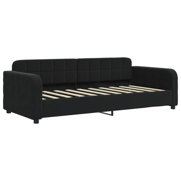 vidaXL Dagbädd utdragbar med madrasser svart 90x190 cm sammet