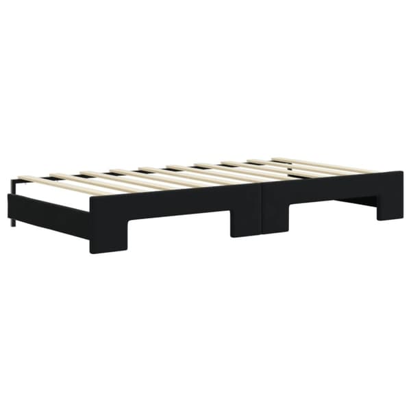 vidaXL Dagbädd utdragbar med madrasser svart 90x190 cm sammet
