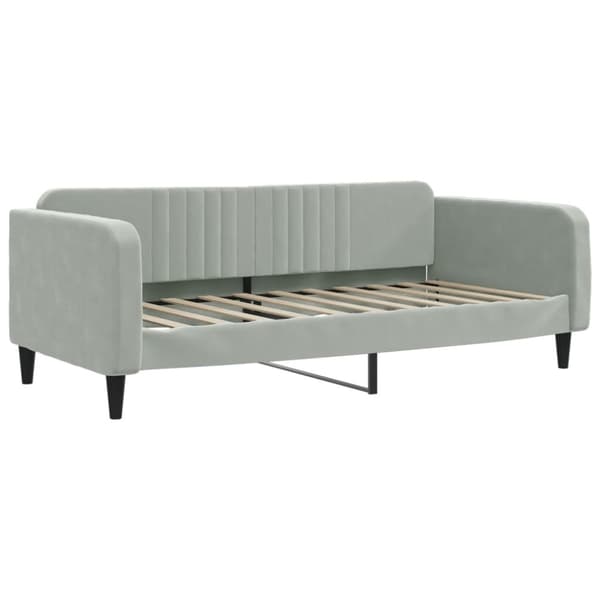 vidaXL Dagbädd utdragbar ljusgrå 90x190 cm sammet