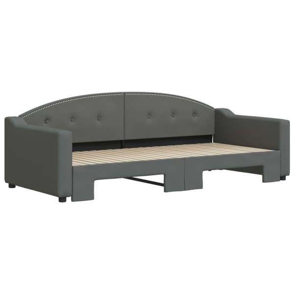 vidaXL Dagbädd utdragbar mörkgrå 90x200 cm tyg