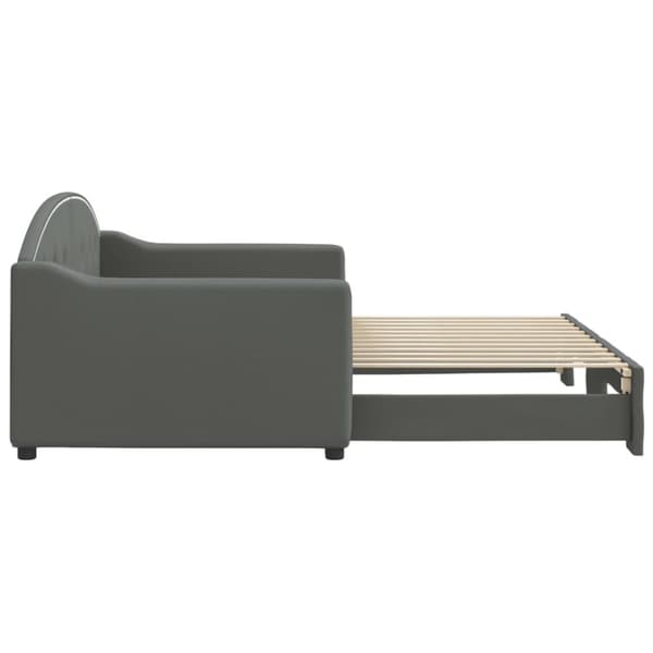 vidaXL Dagbädd utdragbar mörkgrå 90x200 cm tyg
