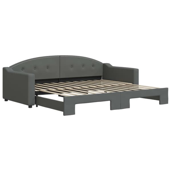 vidaXL Dagbädd utdragbar mörkgrå 90x200 cm tyg