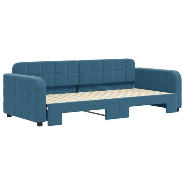 vidaXL Dagbädd utdragbar blå 90x200 cm sammet