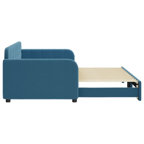 vidaXL Dagbädd utdragbar blå 90x200 cm sammet