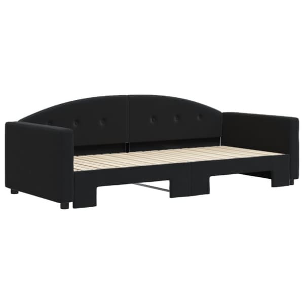 vidaXL Dagbädd utdragbar svart 90x200 cm sammet