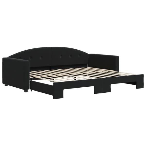 vidaXL Dagbädd utdragbar svart 90x200 cm sammet