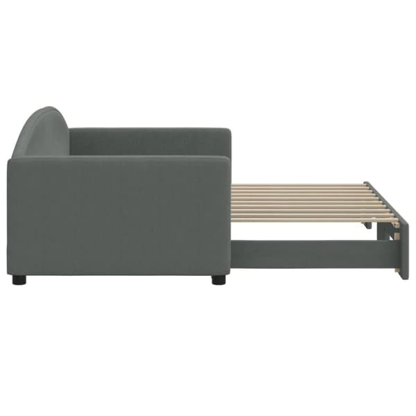 vidaXL Dagbädd utdragbar mörkgrå 90x190 cm tyg