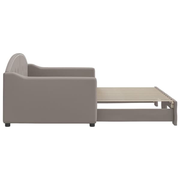 vidaXL Dagbädd utdragbar taupe 90x200 cm tyg