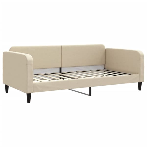 vidaXL Dagbädd med madrass gräddvit 100x200 cm tyg