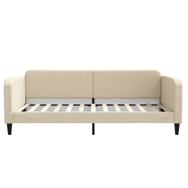 vidaXL Dagbädd med madrass gräddvit 100x200 cm tyg