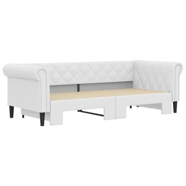vidaXL Dagbädd utdragbar vit 90x200 cm konstläder