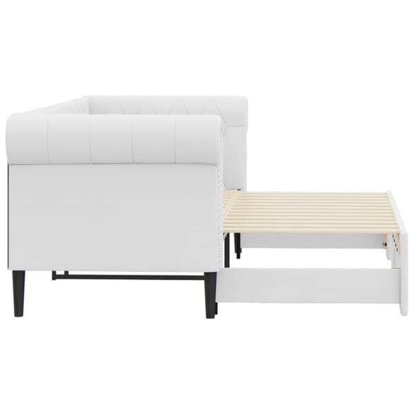 vidaXL Dagbädd utdragbar vit 90x200 cm konstläder