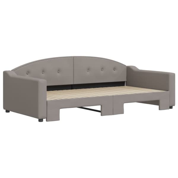 vidaXL Dagbädd utdragbar taupe 100x200 cm tyg
