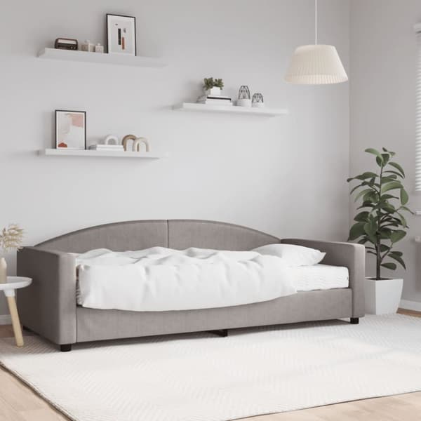 vidaXL Dagbädd med madrass taupe 90x200 cm tyg