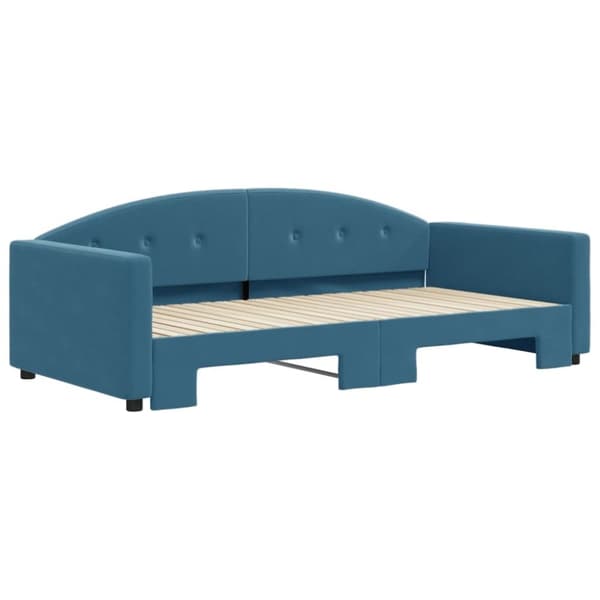 vidaXL Dagbädd utdragbar blå 100x200 cm sammet