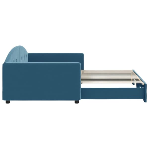 vidaXL Dagbädd utdragbar blå 100x200 cm sammet