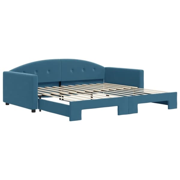 vidaXL Dagbädd utdragbar blå 100x200 cm sammet
