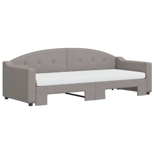 vidaXL Dagbädd med madrasser utdragbar taupe 80x200 cm tyg