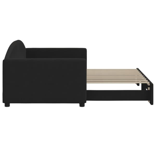 vidaXL Dagbädd utdragbar svart 90x190 cm tyg