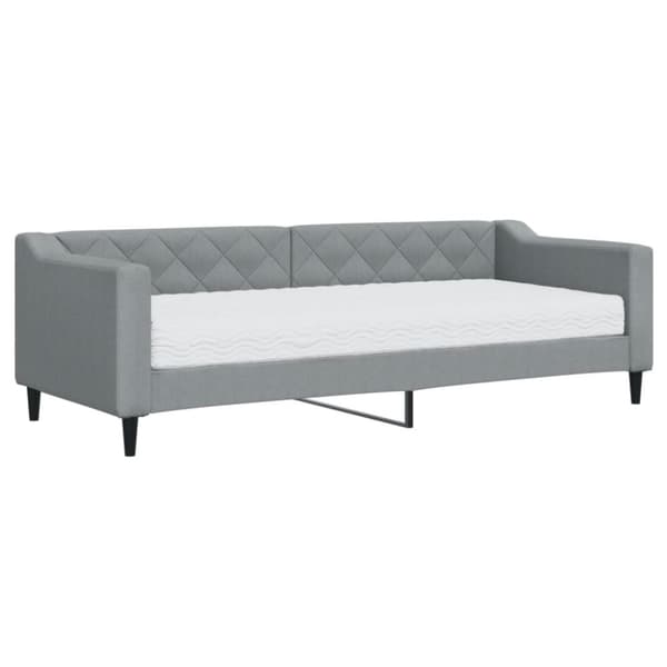 vidaXL Dagbädd med madrass ljusgrå 80x200 cm tyg