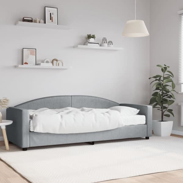vidaXL Dagbädd med madrass ljusgrå 80x200 cm tyg