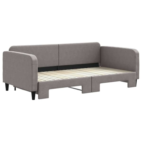 vidaXL Dagbädd utdragbar taupe 100x200 cm tyg