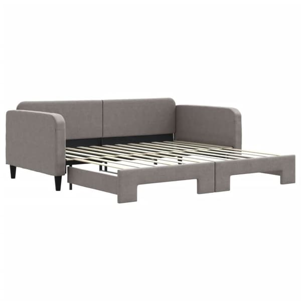 vidaXL Dagbädd utdragbar taupe 100x200 cm tyg